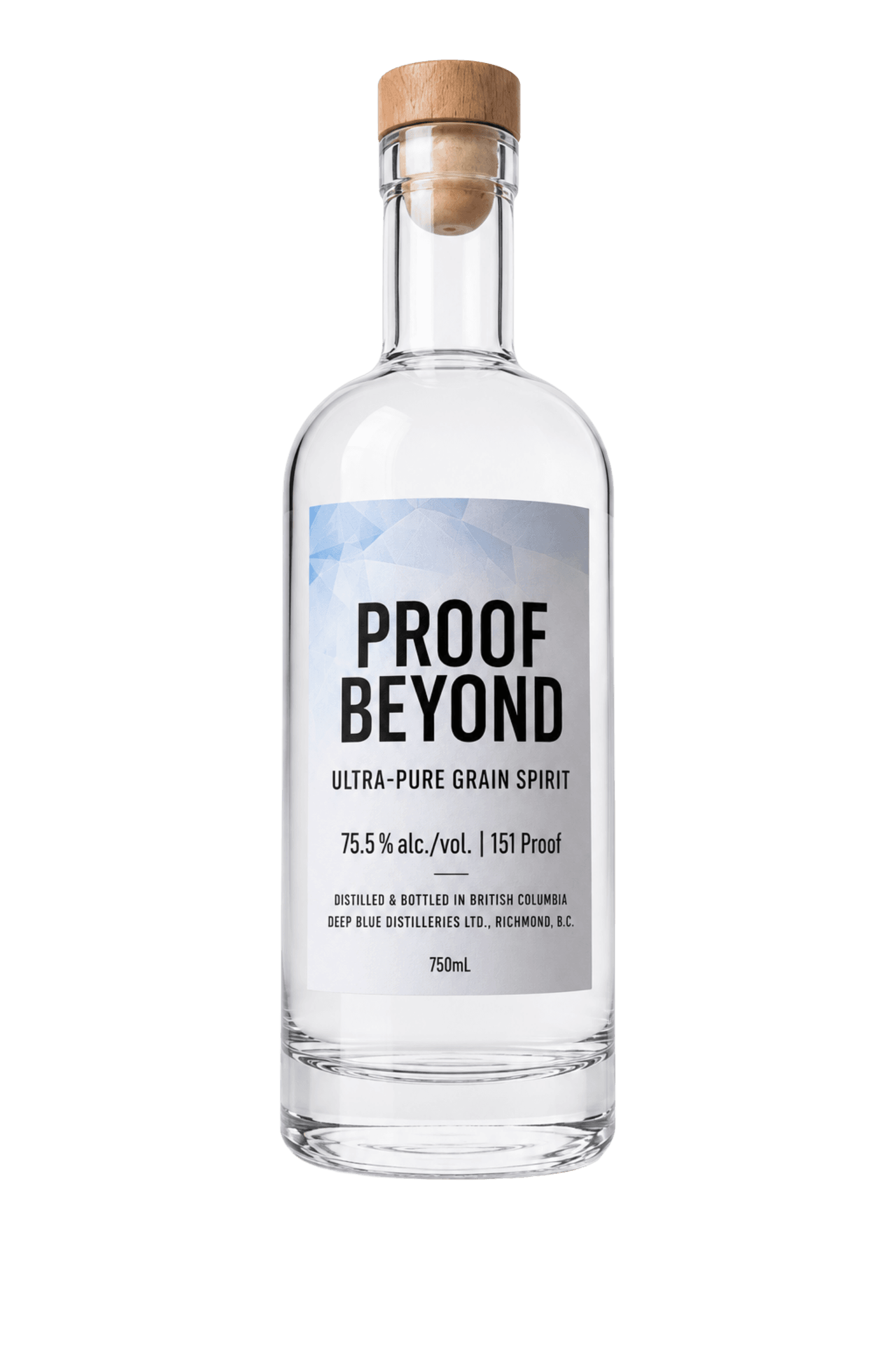 Proof Beyond 151 proof ultra-pure grain spirit