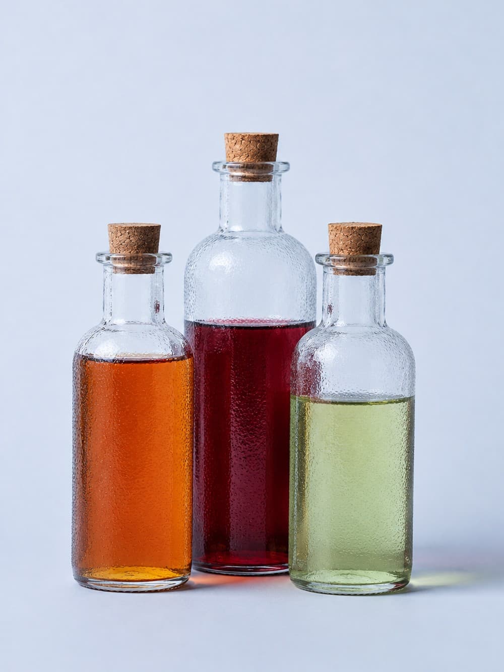 A finished homemade liqueur being poured into a small bottle